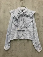 新品 Heather ヘザー HE060100 あいねねコラボ ストライプフリル シャツ sizeF/水色×白 ■◇ レディース