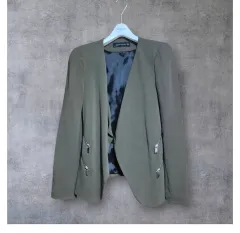 ZARA ウィメンズ カーキ色 ジッパー POINT ブレーザー