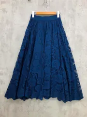 美品 axes femme アクシーズファム TE291X08 レースサーキュラー スカート sizeM/青 ■■ レディース