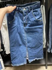 インディゴデニムスカート ロング丈