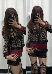 ヒョウ柄ファー ジャケット