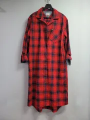 トミーヒルフィガー レッド CHECK シャツ Long ONE PIECE (55 77)