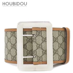 グッチ GUCCI ベルト Lunar New Year GG ワイド ベルト GGスプリームキャンバス ベージュ×エボニー シルバー金具 新品 未使用 茶 太ベルト スクエアバックル  718505 【保存袋】【中古】