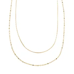 【ゴールド×ワンサイズ】[Cream dot. クリームドット公式] ネックレス レディース  ステンレス製 金属アレルギー対応 つけっぱなし ショート ペタル スエッジ チェーン 2連 レイヤード風 極細 スキンジュエリー  