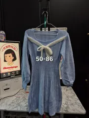 スカイブルー ニット 長袖 ONE PIECE 50-86