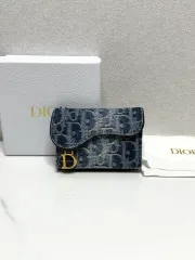 Dior (正規品/A+) ディオール サドル ブルーム デニム カードウォレット