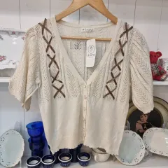 axes femme レース クロス カーディガン