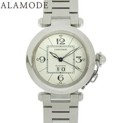 カルティエ パシャC ビッグデイト W31055M7 SS ホワイト 自動巻き ユニセックス 40802157966【アラモード】