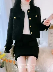 未使用ウール ツイード ジャケット+スカート-L SET