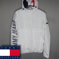 トミーヒルフィガー/メンズ105/Anorak（アノラック）ウィンドブレーカー ハーフジップ フード付きTシャツ/ヴィンテージ181