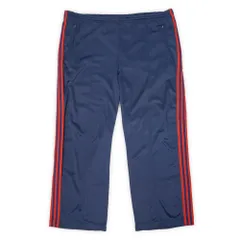 アディダス adidas 80s 80年代 ATP トラックパンツ MADE IN USA アメリカ製 ジャージ トレフォイル ロゴ刺?無し 3ストライプ ヴィンテージ 古着 メンズ ズボン パンツ ネイビー レッド XL【中古】
