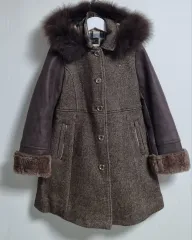 キッズ) 130) ダックス ブラウン ウールコート