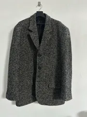 ウール ブレーザー ジャケット ブラック XL サイズ