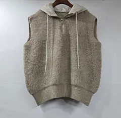 ウール フード付きダウンコート ベスト