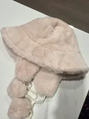 耳あて バケットハット 帽子 アイボリーベージュ ファー