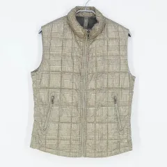 マッシモ ドゥッティ メンズ CHECK 軽量 ダウンベスト 薄カーキ M (HU41564)