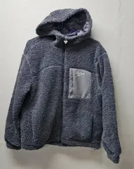 リーボック フリース フード ボア ジップアップ Lグレー