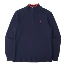 ポロラルフローレン ハーフジップアップ ニット スウェットシャツ