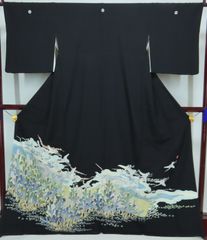 ひげ紬 訪問着 身丈 裄 紬 抽象模様 モード 着物 052b - メルカリ