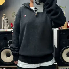 ポロジーンズ ハーフジップアップニット