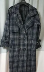 チェック ロングコート