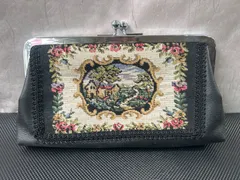 ヴィンテージ ゴブラン織り がま口ポーチ