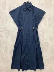N. Natural Beauty Basic エヌ ナチュラルビューティーベーシック 166-2240651 サイドボタンベルトシャツ ワンピース sizeM/紺 ■◆ レディース