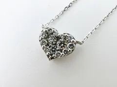 Ponte Vecchio ポンテヴェキオ PV ネックレス ハート ダイヤ 0.13ct K18 ホワイトゴールド 新品仕上げのサムネイル