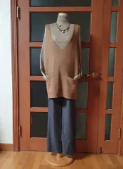 (新品)キャメルベージュ ニットベスト