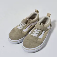 VANS キッズ オールドスクール V ベージュ バックル スニーカー D
