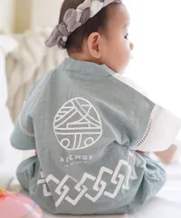 【新品】お祭りはっぴ キッズ 80 90 100㎝ mocmof セットアップ 法被 566145