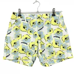 【超美品】アンパスィ ショートパンツ 白×イエロー×ライトブルー 花柄 サッカー生地  レディース M ゴルフウェア and per se