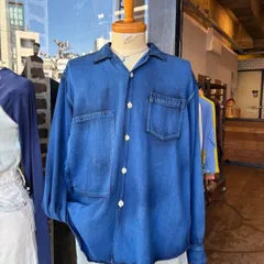 【SOE】ブルーシャツ　ダメージ加工