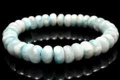 【１点物】癒しの波模様！ ラリマー　10mm　ボタン ブレスレット パワーストーン 天然石 _MC6812