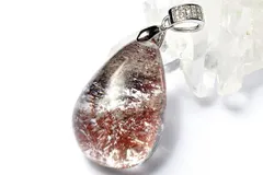 【１点物】庭園水晶 ガーデンクォーツ　29x19mm　ドロップ ペンダントトップ パワーストーン 天然石 _PD670