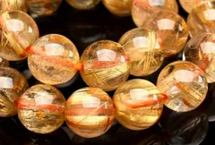 【１点物】AA+☆黄金針 ゴールドタイチンルチルクォーツ　7mm　ブレスレット パワーストーン 天然石 _U9665