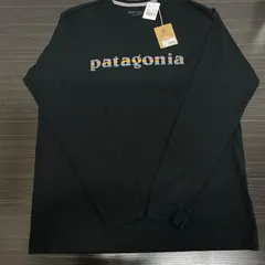 (s)【新品未使用】patagonia パタゴニア メンズ ロングスリーブ '73 テキスト ロゴ レスポンシビリティー 37780 ブラック 黒 ロゴプリント Tシャツ 長袖 Lサイズ タグ付/210326