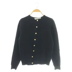 バーバリーズ Burberrys ヴィンテージ ニットカーディガン 長袖 クルーネック 金ボタン ウール 36 紺 ネイビー /BB ■ECE003