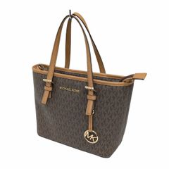 美品 マイケルコース トートバッグ ハンドバッグ 肩掛け可能 MK柄 茶