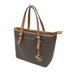 22 MICHAEL KORS マイケルコース トートバッグ ハンドバッグ JET SET TRAVEL 総柄 ブラウン系
