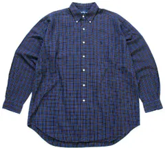 00s ラルフローレン BLAKE タータンチェック ボタンダウン コットンシャツ L★オールド ロゴ刺繍 ビッグサイズ