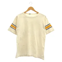 【中古】70s Champion フットボールTシャツ 35 サイズL アイボリー ヴィンテージ チャンピオン[17]