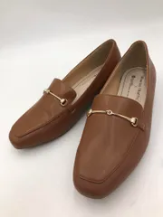 美品 ORiental TRaffic オリエンタルトラフィック earth music&ecology スクエアトゥビットモチーフ ローファー シューズ size39/キャメル ■■ レディース