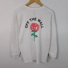 VANS バンズ ロンT バックプリント ホワイト Mサイズ メンズ 古着 ストリート アメカジ