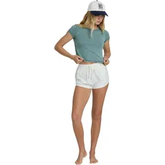 ビラボン レディース トップス Tシャツ 半袖 ニット Billabong Daily TShirt ShortSleeve Knitop Womens Blue Mist ブルー