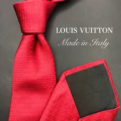 【美品】LOUIS VUITTON ネクタイ ストライプ柄 ロゴ 赤