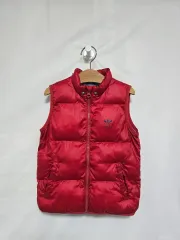 adidas レッド キルティング ダウン BEST ベスト キッズ 3-4歳 1211