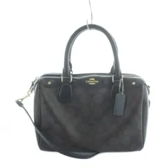 コーチ COACH F58312 ミニベネット サッチェル ミニボストン ショルダーバッグ 2WAY レザー PVC シグネチャー ロゴ 黒 ブラック 茶 ブラウン ■GY13 /MQ