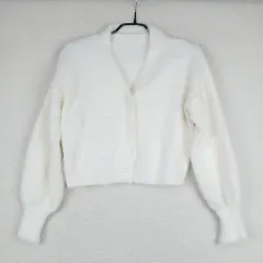 レディース アンゴラ ファー カーディガン クロップド スタイル(F)