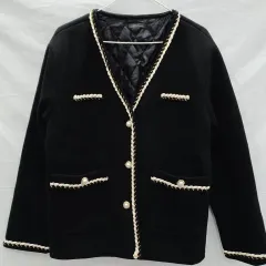 Double COCO ブランドのブラック ツイード ジャケット (レディース95)